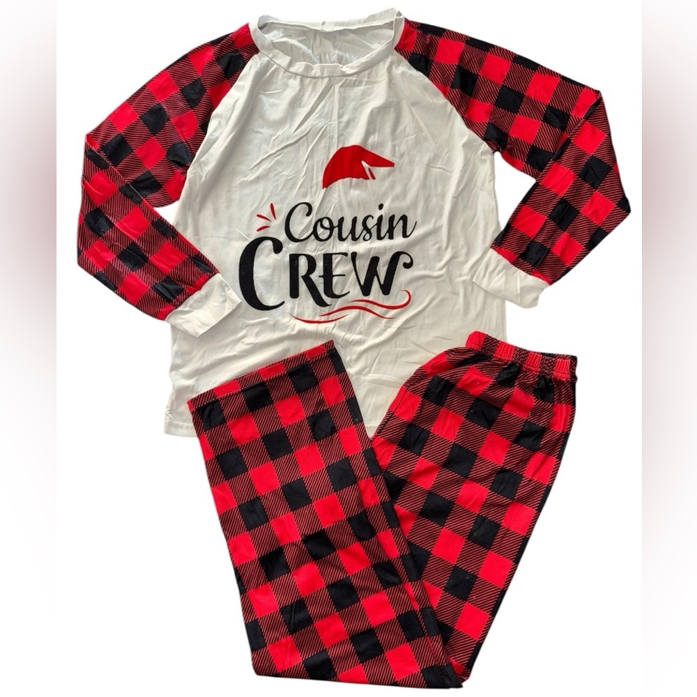 Unisex Cousin Crew Red and Black Christmas Pajamas S